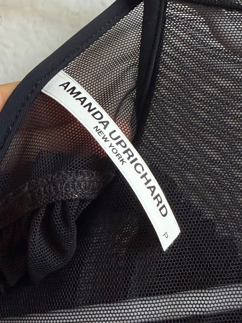 Amanda Uprichard Black Mesh Tiered Sleeve Bodysuit - Picture 6 of 6